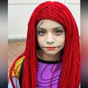 Sally Stitch costume wig.
Purchase on Etsy, made to order and hand woven.